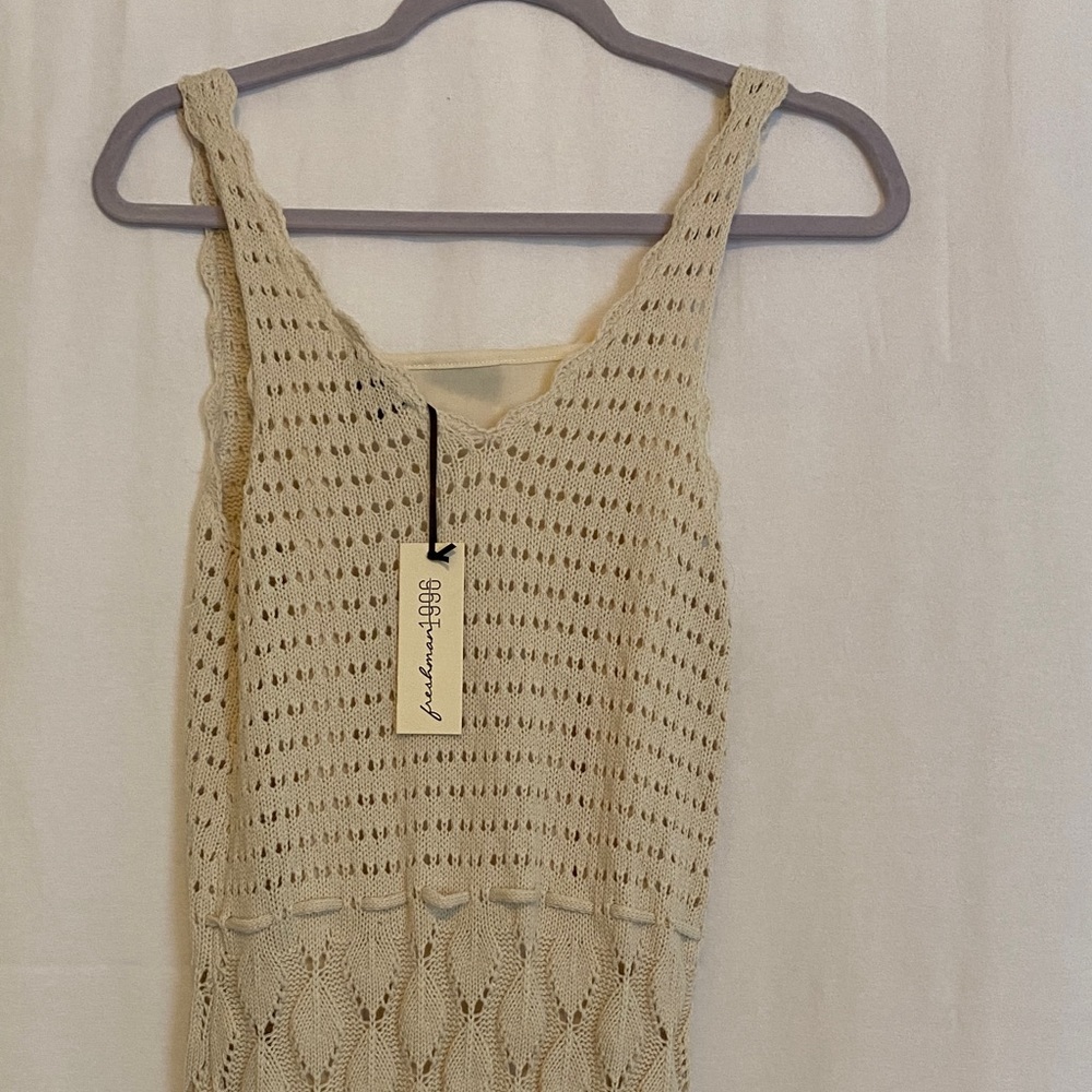 Boho hippie beach Elegant Cream Maxi Dress - Picture 5 of 6